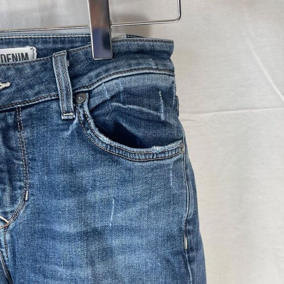 Lovers + Friends Ricky Super Distressed Mid Rise Skinny Jeans In Axis Sz 25 - Picture 7 of 16